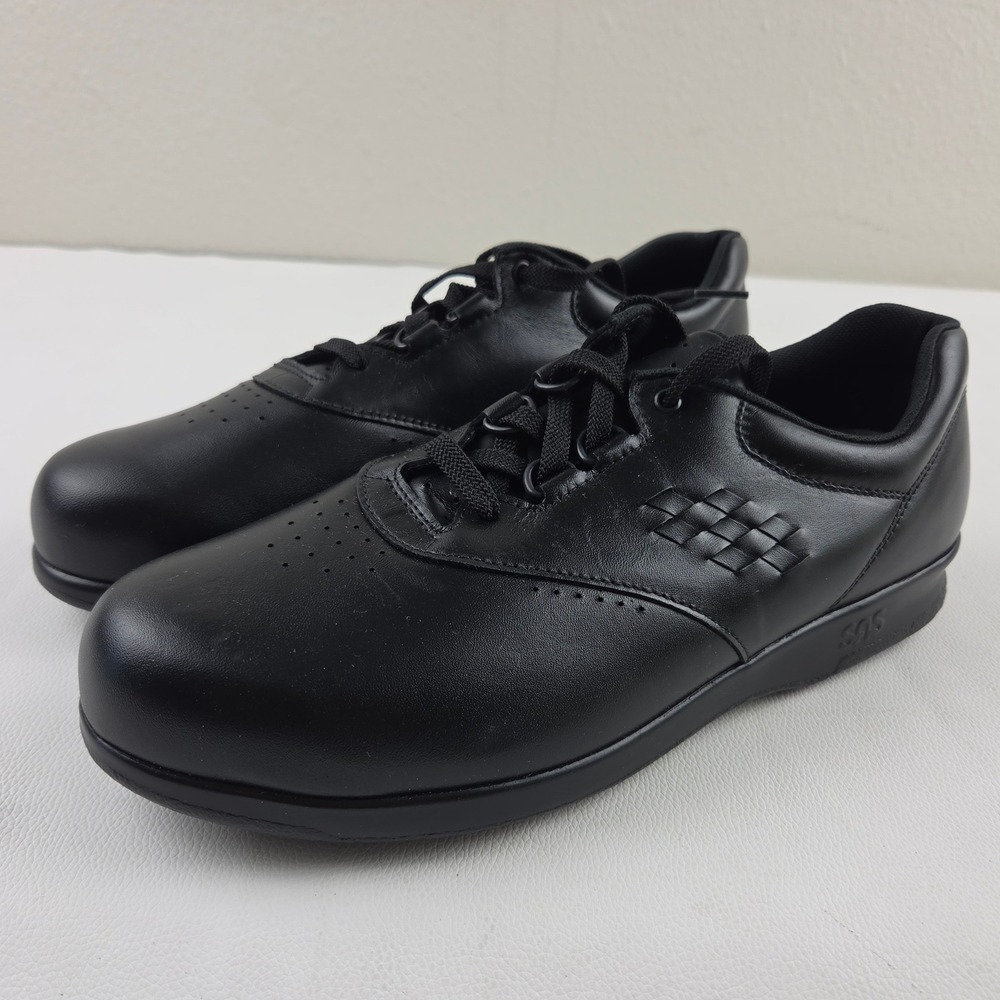 New SAS Free Time Black Walking Shoes Leather Comfort Sneakers 10 M D5941313 USA